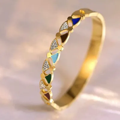 Geometric Square Colorful Zircon Bracelet 